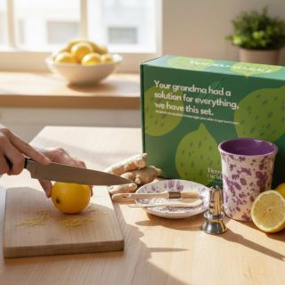 Hledáš ideální dárek pro babičku? Sada k přípravě dokonalé zázvorové infuze – keramický strouhací talířek, který zázvor...